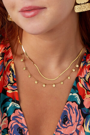 Necklace double layer circles - gold h5 Picture3